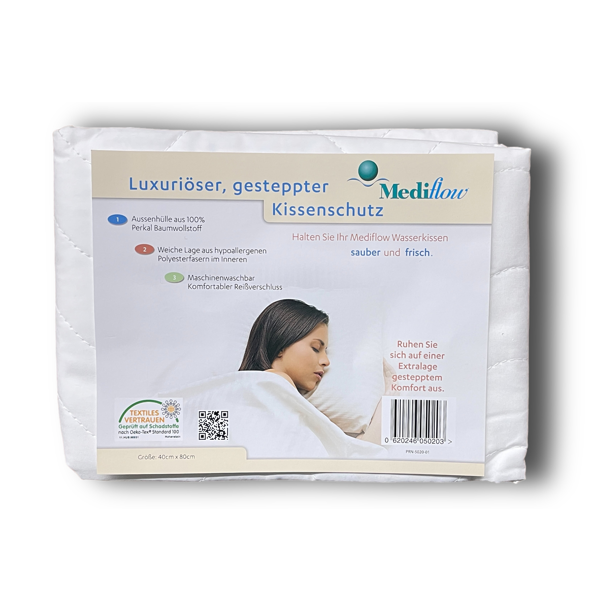 Mediflow gesteppter Kissenschonbezug 40 x 80 cm