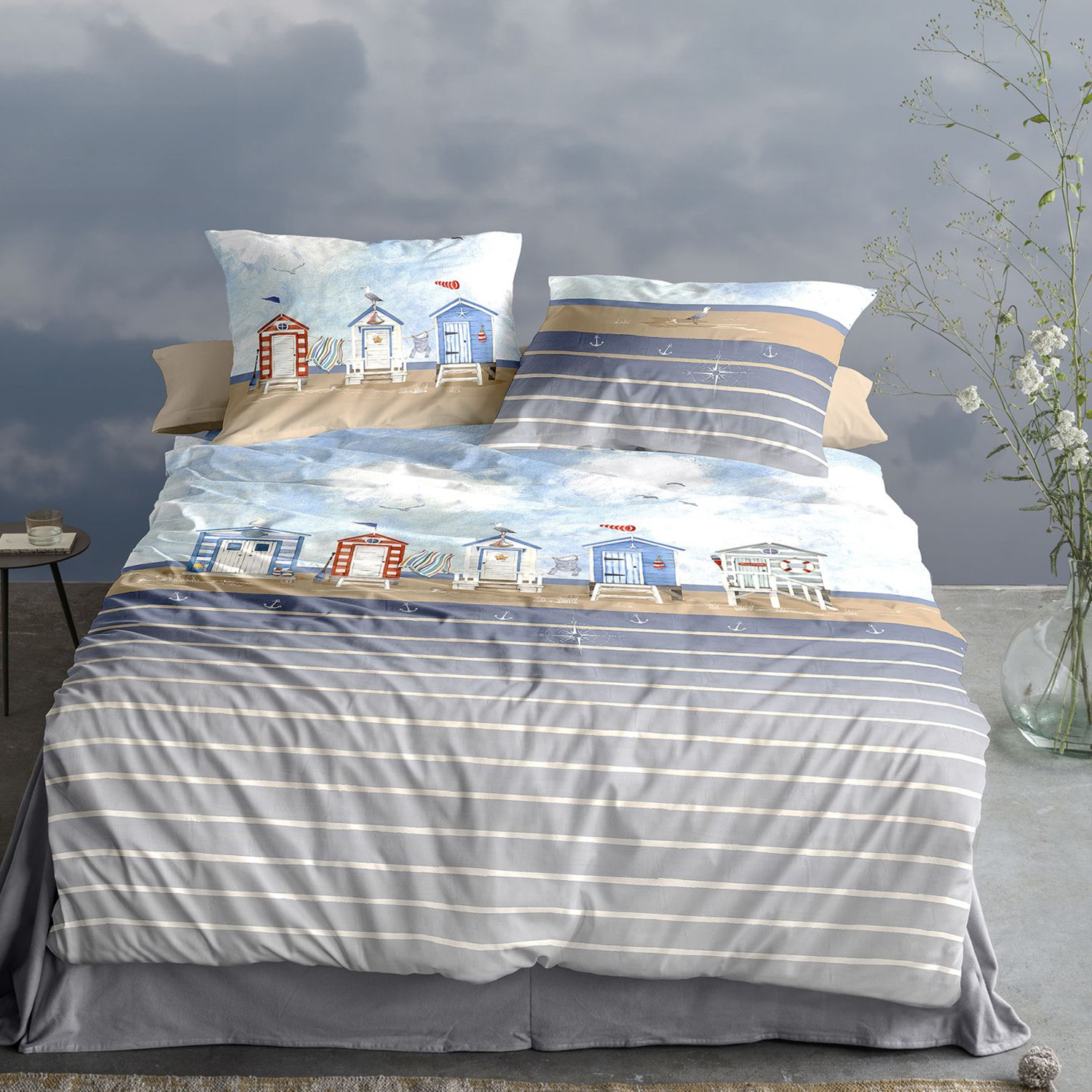 Irisette Mako-Satin Bettwäsche Wave - Graue Premium-Bettwäsche Aus Baumwolle