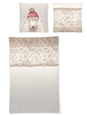 Irisette Biber Bettwäsche Dublin 8139-11 grau Schaf weich wärmend 135 x 200 cm
