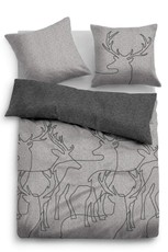 Tom Tailor Melange Flanell Bettwäsche 849933-844 grey 100% Baumwolle Wendeoptik
