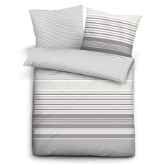 Biberna Biber Bettwäsche Trendline 8578-019 grau 100% Baumwolle gestreift
