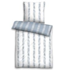 Biberna Biber Bettwäsche Trendline 8579-220 blau 100% Baumwolle Streifen