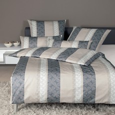 Janine Mako-Satin  Bettwäsche Messina 43107-07 taupe grafit 100% Baumwolle



