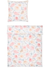 Covered Mako-Satin Bettwäsche Meadow 779–8 apricot Blumenmuster 100% Baumwolle