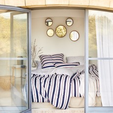 Irisette Mako-Satin Bettwäsche Loki 8190-20 marine Wendeoptik aus 100% Baumwolle