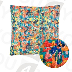 Pad Kissenhülle ART WORK orange 58 x 58 cm oder 38 x 38 cm bestickt exklusiv abstrakt